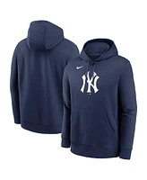Nike Men's Navy New York Yankees Logo Club Fleece Pullover Hoodie