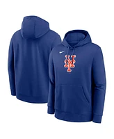 Nike Men's Royal New York Mets Logo Club Fleece Pullover Hoodie