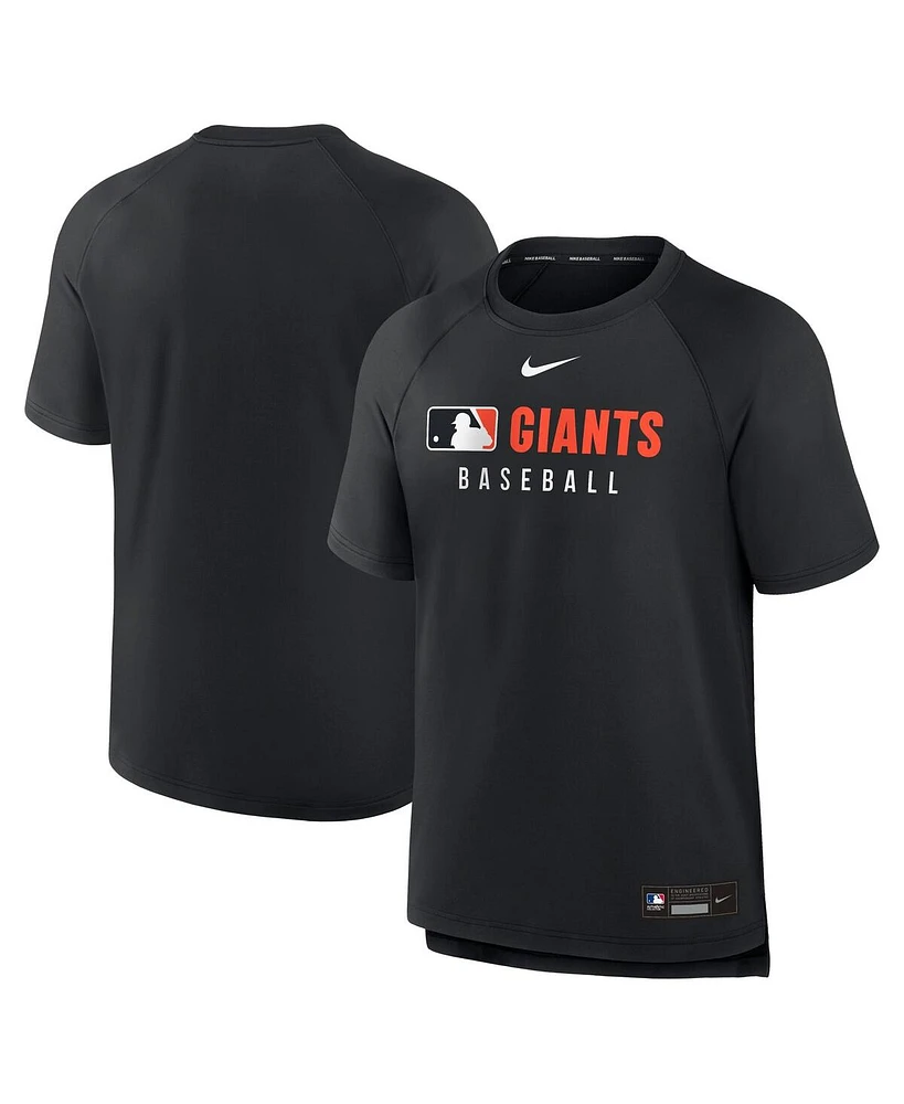 Nike Men's Black San Francisco Giants Authentic Collection Pregame Raglan Performance T-Shirt