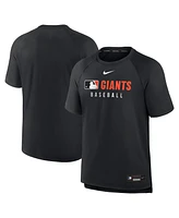 Nike Men's Black San Francisco Giants Authentic Collection Pregame Raglan Performance T-Shirt