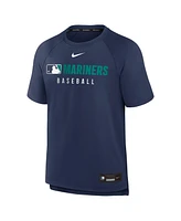 Nike Men's Navy Seattle Mariners Authentic Collection Pregame Raglan Performance T-Shirt