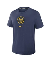 Nike Men's Navy Milwaukee Brewers Authentic Collection Early Work Tri-Blend Performance T-Shirt