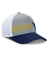 Fanatics Men's Heather Gray/Navy West Virginia Mountaineers Profile Trucker Adjustable Hat