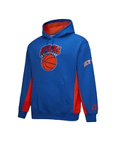 Mitchell & Ness Men's Blue New York Knicks Hardwood Classics Team Origins Fleece Pullover Hoodie