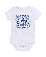 Outerstuff Baby Boys and Girls 3-Pack Multi Los Angeles Dodgers Batter Up Bodysuit Set