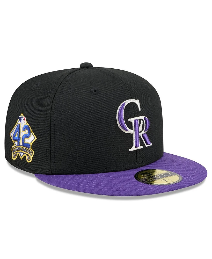 New Era Men's Black Colorado Rockies 2025 Jackie Robinson Day 59FIFTY Fitted Hat