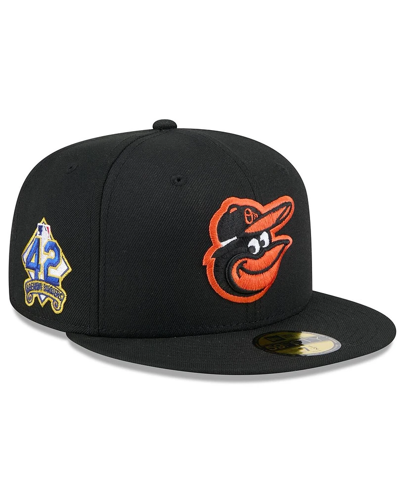 New Era Men's Black Baltimore Orioles 2025 Jackie Robinson Day 59FIFTY Fitted Hat