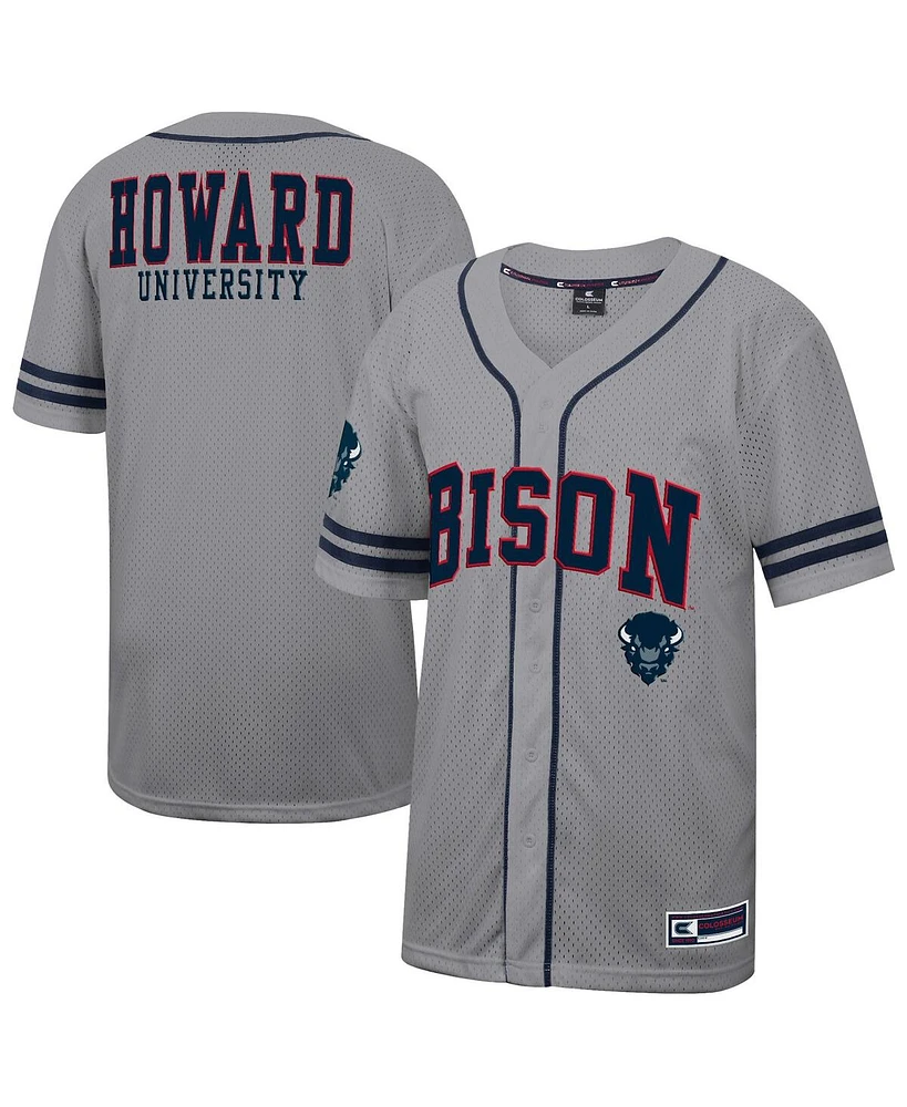 Colosseum Men's Gray Howard Bison Free Spirited Baseball Jersey
