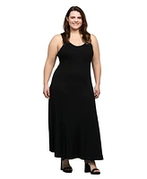 24seven Comfort Apparel Plus Sleeveless Tank Maxi Dress with Pockets