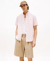 Tommy Hilfiger Men's Big & Tall Relaxed Fit Short Sleeve Button-Down Garment Dyed Oxford Shirt
