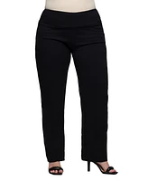 24seven Comfort Apparel Plus Comfortable Stretch High Waist Pants