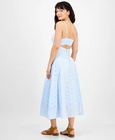 And Now This Petite V-Neck Sleeveless Eyelet Maxi Dress, Exclusively at Macy's