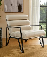 Glitzhome 2-Pc. Leatherette Modern Wavy Accent Chair