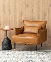 Glitzhome 32" Leatherette Mid-Century Modern Armchair