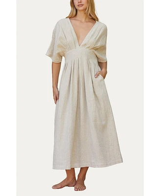 Crescent Women's Amiee Pleated Linen Maxi Dress