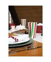 Pint Glasses: pk - (2) Peppermint & (2) Poinsettia