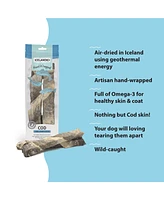 Cod Skin Hand Wrapped Dog Chew Stick: Long 10" - 2pk