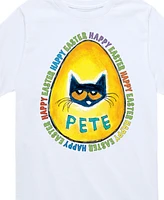 Hybrid Toddler and Big Boys Pete The Cat Easter Egg Graphic T-Shirt