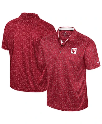 Colosseum Men's Crimson Indiana Hoosiers Sublimated Golf Polo Shirt