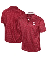 Colosseum Men's Crimson Indiana Hoosiers Sublimated Golf Polo Shirt