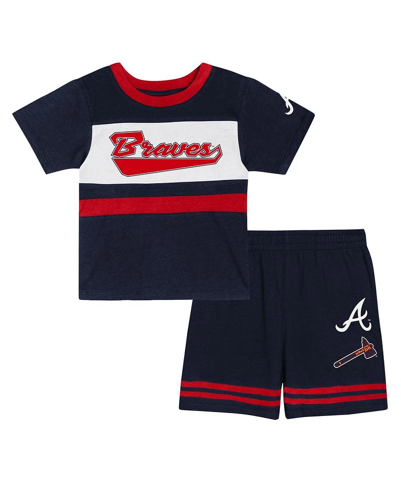 Outerstuff Toddler 2-Piece Navy Atlanta Braves Bonus Ball T-Shirt and Shorts Set