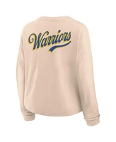 Fanatics Women's Natural Golden State Warriors Boxed Out Drop Fashion Long Sleeve T-Shirt