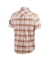 Fanatics Men's Red Arizona Diamondbacks Plaid Full-Snap Shirt