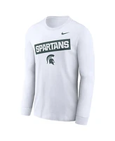 Nike Men's White Michigan State Spartans Two-Hit Classic Location Long Sleeve T-Shirt