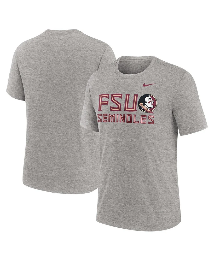 Nike Men's Heather Gray Florida State Seminoles Campus Local Tri-Blend T-Shirt