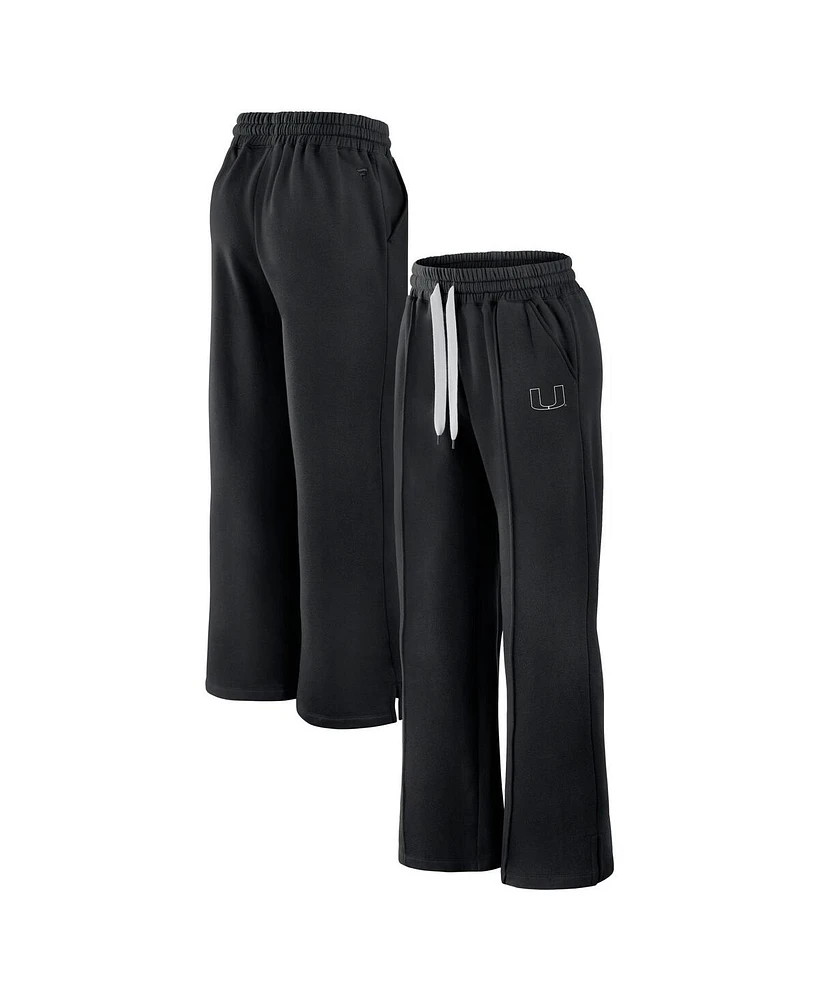 Fanatics Women's Black Miami Hurricanes Prime Supersoft Fleece Flaired Sweatpants