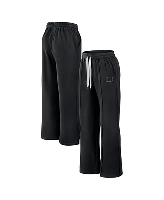 Fanatics Women's Black Miami Hurricanes Prime Supersoft Fleece Flaired Sweatpants