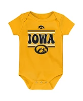 Outerstuff Newborn Black Iowa Hawkeyes Sunday Comics Bodysuit, Set of 3