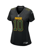 Nike Women's Jordan Love Black Green Bay Packers Fashion Game Jersey