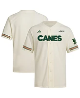 Adidas Men's Cream Miami Hurricanes Replica Baseball Jersey