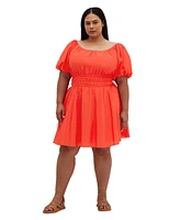 City Chic Plus Lillian Balloon Sleeve Dress