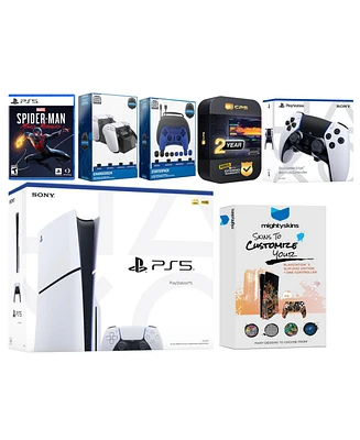 Sony Playstation 5 Slim Disc with Spider-Man: Miles Morales, Extra Edge Controller, Gamer Kit