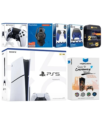Sony Playstation 5 Slim Disc with Extra Edge Controller, Plantronics Headset, Gamer Kit, Trigger Kit and MightySkins Decal Voucher + 2 Year Cps Extend