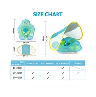 Baby Pool Float with Canopy Baby Float Infant Swimming Float Sun Protection Skin-Friendly Blue
