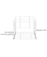 Pull Out Double Trash Can for Under Cabinet, Adjustable with Chrome Finish 17 x 21 In
