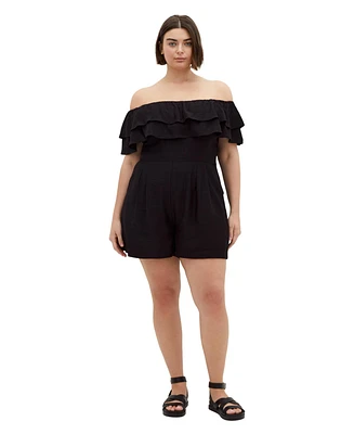 City Chic Plus Poppy Playsuit