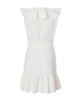 Quiz Women's Scuba Crepe Frill Detail Wrap Dress