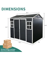 Mondawe 8x4ft Outdoor Storage Shed with Floor and 2 Windows