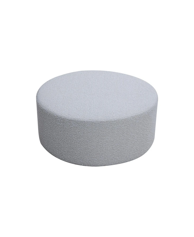 Versatile Round Boucle Table: Ottoman, Seat, End/Side Table