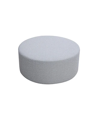Versatile Round Boucle Table: Ottoman, Seat, End/Side Table