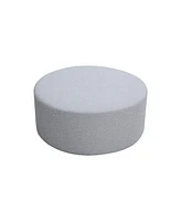 Versatile Round Boucle Table: Ottoman, Seat, End/Side Table