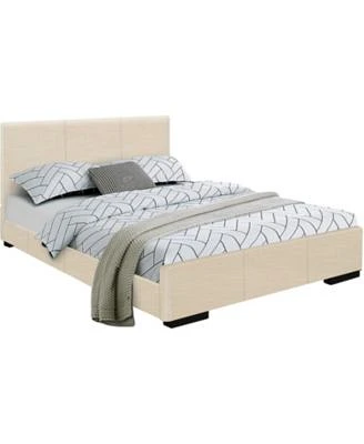Faux Leather Bed Frame With Upholstered Headboard X2013 Solid Manufactured Wood