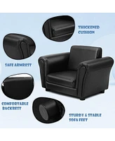 Kids Single Armrest Couch Sofa with Ottoman