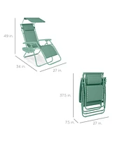 Best Choice Products Folding Zero Gravity Recliner Patio Lounge Chair w/ Canopy Shade, Headrest, Tray
