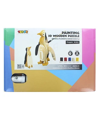 3D Wooden Painting Puzzle | Penguin