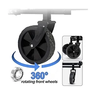 Collapsible Black Folding Camp Wagon with Wheels for Shopping Camping Beach